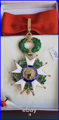 Etoile Commandeur en vermeil Légion d'Honneur + Rosette + Ecrin cuir RF Arthus B