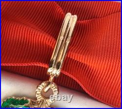 Etoile Commandeur en vermeil Légion d'Honneur + Rosette + Ecrin cuir RF Arthus B