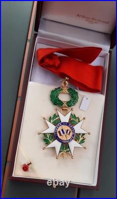 Etoile Commandeur en vermeil Légion d'Honneur + Rosette + Ecrin cuir RF Arthus B