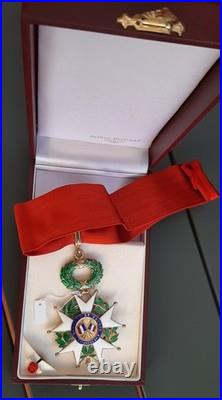 Etoile Commandeur en vermeil Légion d'Honneur + Rosette + Ecrin cuir RF Arthus B