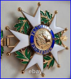 Etoile Commandeur en vermeil Légion d'Honneur + Rosette + Ecrin cuir RF Arthus B