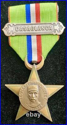 Etoile Maréchal Lyautey avec 1 agrafe Casablanca