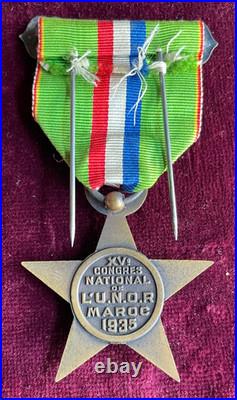 Etoile de Lyautey XV° Congrès National de l'U. N. O. R Maroc 1935