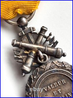 FRANCE MÉDAILLE MILITAIRE MODÈLE 3ème RÉPUBLIQUE TROPHÉE BIFACE AUX CANONS