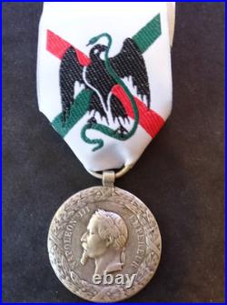 FRANCE Médaille commémorative de l'expédition du Mexique en 1862 1863. ARGENT