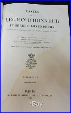 Fastes de la Légion d'honneur, 5 volumes Paris 1844-1847 Lievyns Verdot