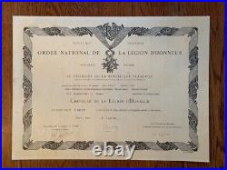 France Brevet Chevalier De La Légion D'honneur Ww2 Ffi Réseau Béarn Résistance