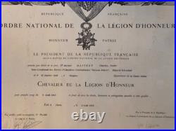 France Brevet Chevalier De La Légion D'honneur Ww2 Ffi Réseau Béarn Résistance
