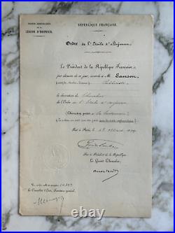 France Brevet Chevalier Ordre De L'étoile D'anjouan 1899 Publiciste Colonial