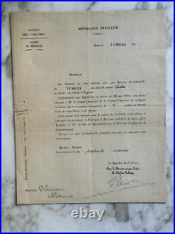 France Brevet Chevalier Ordre De L'étoile D'anjouan 1899 Publiciste Colonial