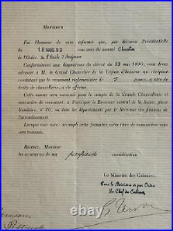 France Brevet Chevalier Ordre De L'étoile D'anjouan 1899 Publiciste Colonial