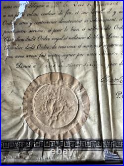 France Brevet De L'ordre De Saint Louis 1829 Garde Du Corps Du Roi Cie Gramont