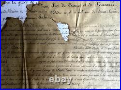 France Brevet De L'ordre De Saint Louis 1829 Garde Du Corps Du Roi Cie Gramont