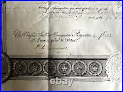 France Brevet Officier De L'ordre De La Légion D'honneur 1817 Chef De Bataillon