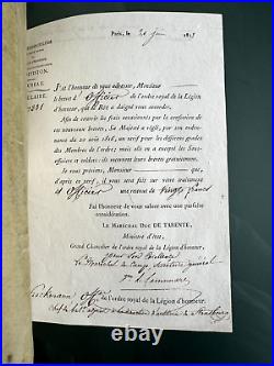 France Brevet Officier De L'ordre De La Légion D'honneur 1817 Chef De Bataillon