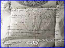 France Diplôme De Chevalier De L'ordre De La Légion D'honneur 1819 Restauration