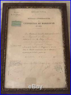France Diplome Expedition Madagascar 1895 Legion étrangère