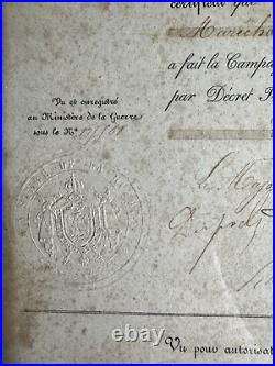 France Diplome Médaille De La Campagne D'italie 1859 Régiment Artillerie Monté