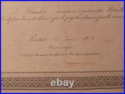 France Diplome Médaille Pour Acte De Courage Et De Devouement 1884 Arrestation