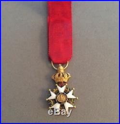 France Légion dhonneur miniature Officier 2nd Empire en or