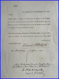 France Lettre De Nomination Ordre De Saint Louis 1796 Signature Duc De Broglie