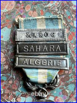France Médaille Coloniale Agrafes À Clapet Maroc Sahara Algérie