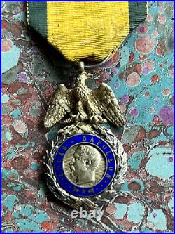 France Médaille Militaire 2ème Type En Vermeil Argent Et Émail Second Empire