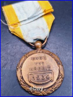 France Médaille des mines Sarre Honneur et Travail 1934 Ordre Insigne