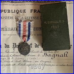 France USA Lot Médaille Service Sante Armées Diplôme Corée Reynaud General 42 Di