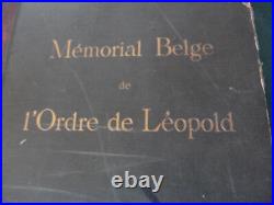 Grand est rare livre memorial belge de l ordre de Léopold avec blason