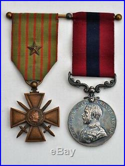 Grande Bretagne, Distinguished Conduct Medal, George V, 14-18, croix de Guerre