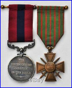 Grande Bretagne, Distinguished Conduct Medal, George V, 14-18, croix de Guerre