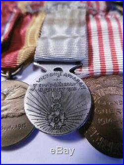 Groupe Médailles demi-taille Guerre 1914/18 Château-Thierry Saint Mihiel Verdun