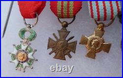Groupe miniature Médailles Vétéran Colonial 1940 WWII Etoile Anjouan Comores