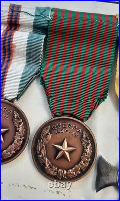 Grouping Italie WW2 Placard 4 Médailles Guerre 1940-1945 Merito Guerra ORIGINAL