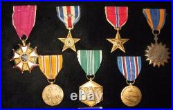 Grouping medals us Guadalcanal Silver Star Purple Heart Colonel ww2