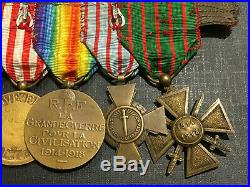 H12 Superbe barrette de médailles militaires guerre 14 18 french medal N°1