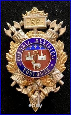 Insigne du Conseil Municipal de Toulouse 20éme Siècle France Argent