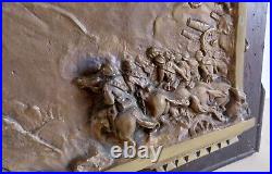 Italie A. Battaggi Grande plaque commémorative WWI Bas relief sculpture bronze