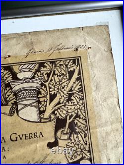 Italie Ww1 Brevet De La Médaille Guerre 1914-1918 Avec 4 Médailles Italiennes