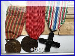 Italie Ww1 Brevet De La Médaille Guerre 1914-1918 Avec 4 Médailles Italiennes