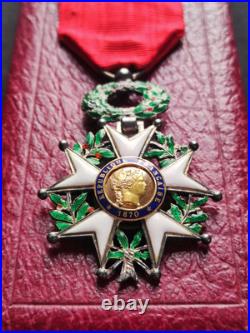 LÉGION D'HONNEUR 3e RÉPUBLIQUE 1870 CHEVALIER LUXE BIJOUTIER CENTRE OR 3 PARTIES