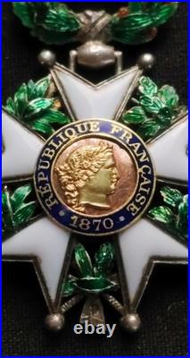LÉGION D'HONNEUR 3e RÉPUBLIQUE 1870 CHEVALIER LUXE BIJOUTIER CENTRE OR 3 PARTIES