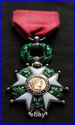 LÉGION D'HONNEUR 3e RÉPUBLIQUE 1870 CHEVALIER LUXE BIJOUTIER CENTRE OR 3 PARTIES
