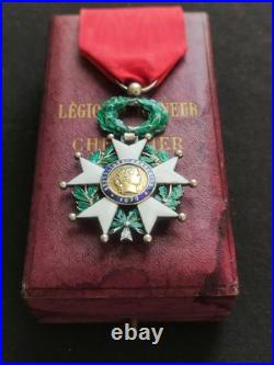 LÉGION D'HONNEUR CHEVALIER ORDONNANCE 1870, 3e RÉPUBLIQUE VERMEIL ARGENT + ÉCRIN