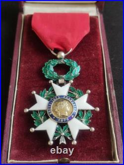 LÉGION D'HONNEUR CHEVALIER ORDONNANCE 1870, 3e RÉPUBLIQUE VERMEIL ARGENT + ÉCRIN