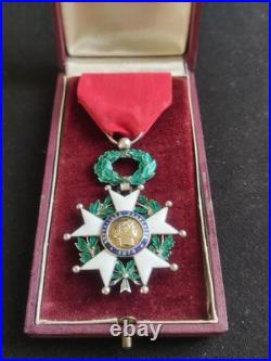 LÉGION D'HONNEUR CHEVALIER ORDONNANCE 1870, 3e RÉPUBLIQUE VERMEIL ARGENT + ÉCRIN