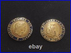 LOT 2 CENTRES OR LÉGION D'HONNEUR 2nd EMPIRE NAPOLÉON III TAILLE ORDONNANCE