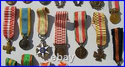 LOT 20 MEDAILLES MILITAIRES ET CIVILES EN REDUCTION miniatures