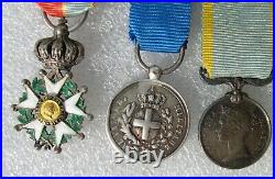 LOT 3 MEDAILLES MINIATURES 2d EMPIRE legion d'honneur al valore militare crimée